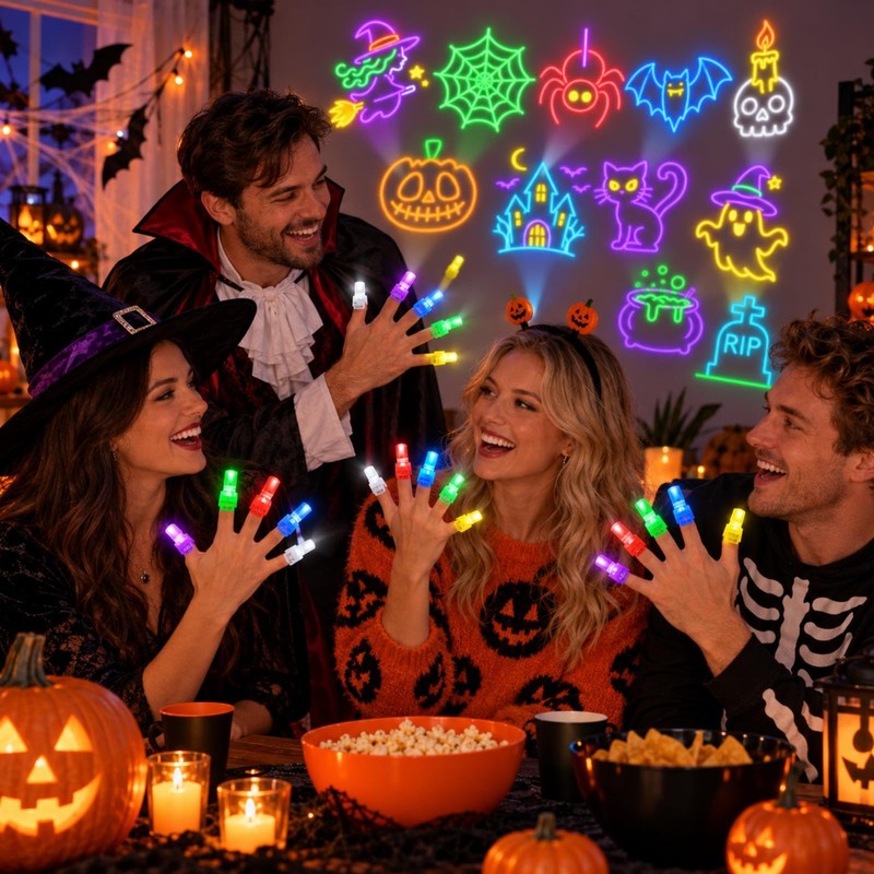 12 Pcs Halloween Finger Lights, Halloween Trick Or Treat Goodie