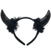 Black Devil Horns with Fur Headband