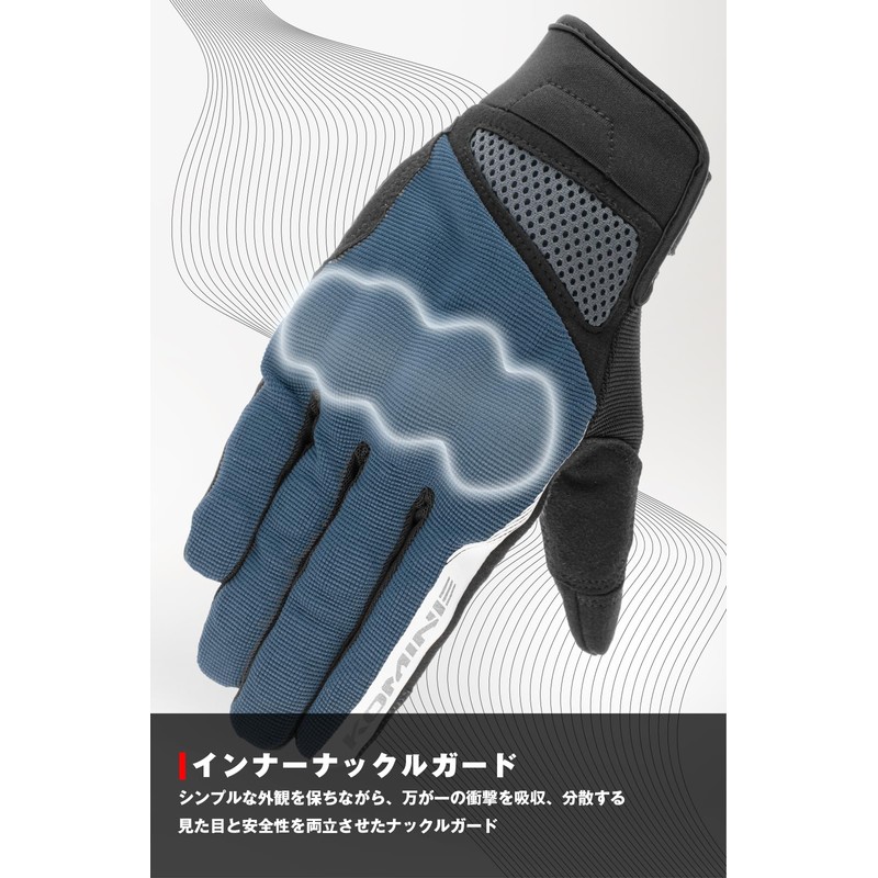 Komine Motorcycle GK-1633 3D Protective Mesh Gloves Gunmetal XL