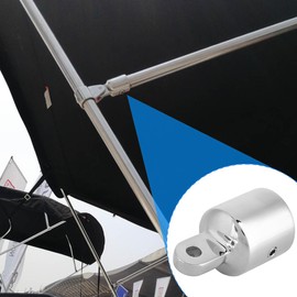 Boat Eye End Cap, Stainless Steel Cover Cap, Bimini Fittings, Marine Boats Top Hardware Strap with Eyelet Connection Cap, 7/8 Inch Cover Fit, Marine Fitting End Piece Tarpaulin Hood for Yacht Eye Cap