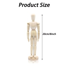 Mannequin, Mannequin Body, Manikin Body 20cm/8inch Drawing Mannequin Wooden Mannequin Manikin Body Wooden Figures Wooden Human Artists Mannequin with Stand for Art Home Decoration Body Drawing