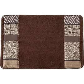 Zahari Home Safari Stripes Animal Bathroom Rug Classic Luxury Leopard Cheetah Zebra Bath Rug Contemporary Decor Beautiful Shower Mat Unique Design Stylish Bathroom Rug Bath Shower Tub Decor