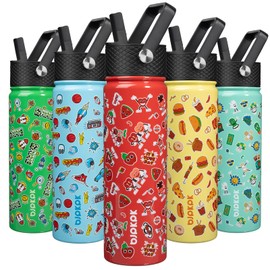 BJPKPK Insulated Water Bottle with Straw Lid, 22 oz Stainless Steel Metal Water Bottles, Reusable Leak Proof BPA Free Water Bottles, Cups, Thermo, Passionate-Red