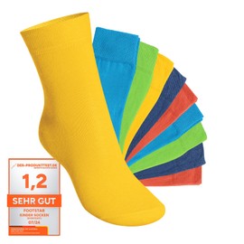Footstar Children's Socks, Everyday Medium High Socks for Girls and Boys, 10 Pairs - Trendy colours, size: 23-26