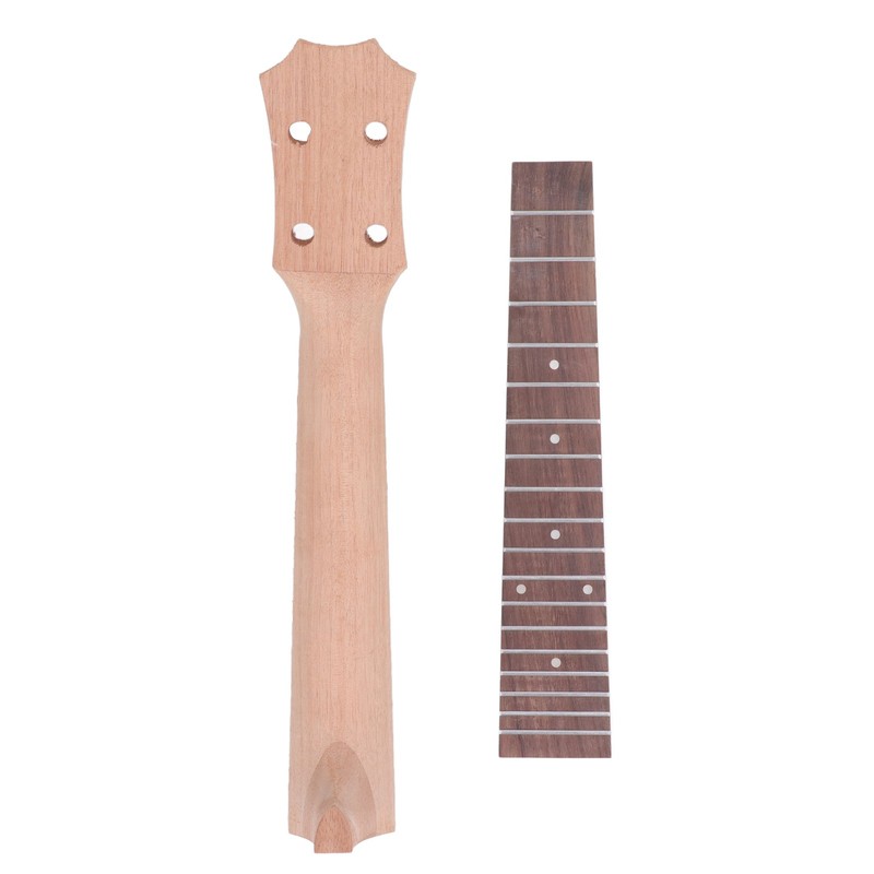 Ukulele Fretboard Neck Set Rosewood Okoume Wood Fingerboard Replacement for