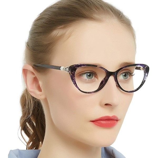 MARE AZZURO Progressive Anti Blue Light Reading Glasses Women Multifocus Readers 0 1.0 1.5 2.0 2.5 3.0 3.5 4.0 (Purple, 2.00)