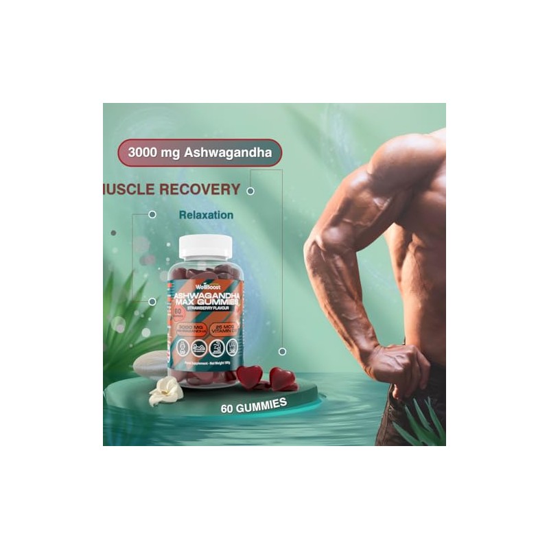WellBoost Ashwagandha Max Gummies – 3000mg Ashwagandha & 250mcg Vitamin