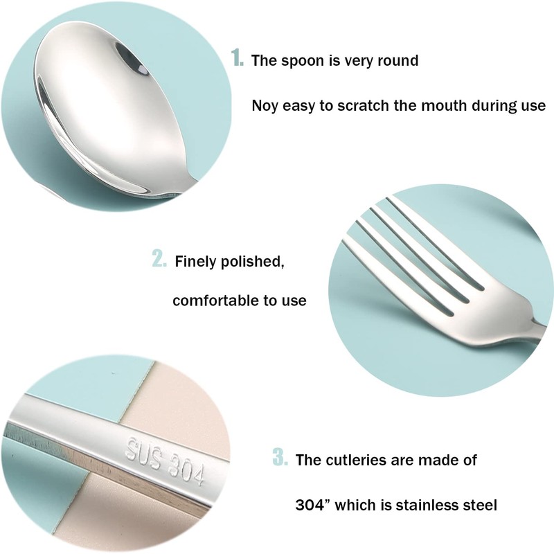 YQkangzhu Portable Cutlery Set, Chopsticks Spoon Fork with Case Utensils