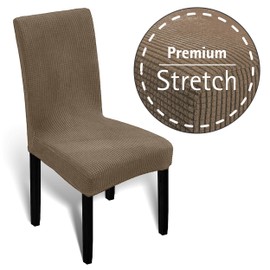 Melody Chair Covers, Stretch Chair Covers, Buy Chair Covers, Soft Elastic Material, Universal Size for Dining Room and Swing Chairs (Coffee, Pack of 1)