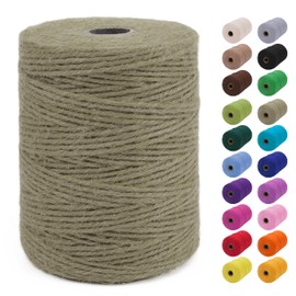 JeogYong 2mm Jute Twine String 656 Feet Natural Thick Garden Hemp Twine for Crafts, Outdoor, Gardening, Gift Wrapping, Plants, Packing Materials (Army Green)