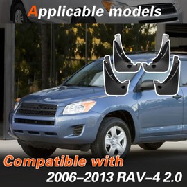 Hbzxqp 2007 RAV-4 Mud Flaps Mud Guards Compatible with Toyota RAV-4 2.0 2006-2013 Splash Guard No Drilling Required All Weather Mudflaps(Set of 4)