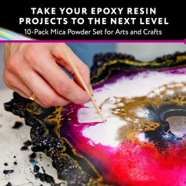 𝗗𝗥 𝗖𝗥𝗔𝗙𝗧𝗬® 𝗠𝗶𝗰𝗮 𝗣𝗼𝘄𝗱𝗲𝗿 for Epoxy Resin, Pigment Powder - Resin Mica Powder for Candle Making, Resin Powder – Epoxy Pigment Powder for Epoxy Resin, Mica Powder for Resin, 10 Shades