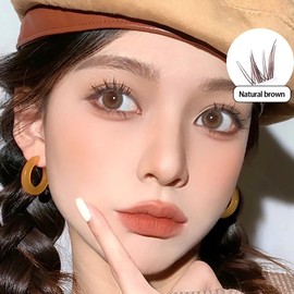 100Pcs Brown Cluster Lashes Wispy Individual Eyelashes Clusters，Curl Individual Lashes Extensions 8-16MM Fluffy Cluster Lash