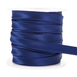 BENECREAT 13.5 Yard Satin Bias Tape, 0.4inch Wide Double Fold Satin Binding Bias Ribbon for Cheongsam Decoration, Clothing Seaming Piping, Dark Blue