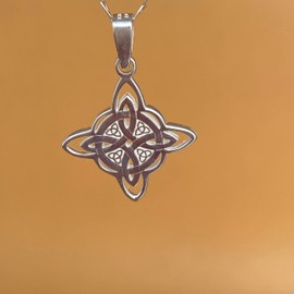 TClaudia Plata 925 Collares para mujer con dije nudo de bruja, joyas para mujer, regalos para mujer toda ocasión, collar nudo de bruja plata 925, cadenas y dijes para mujer