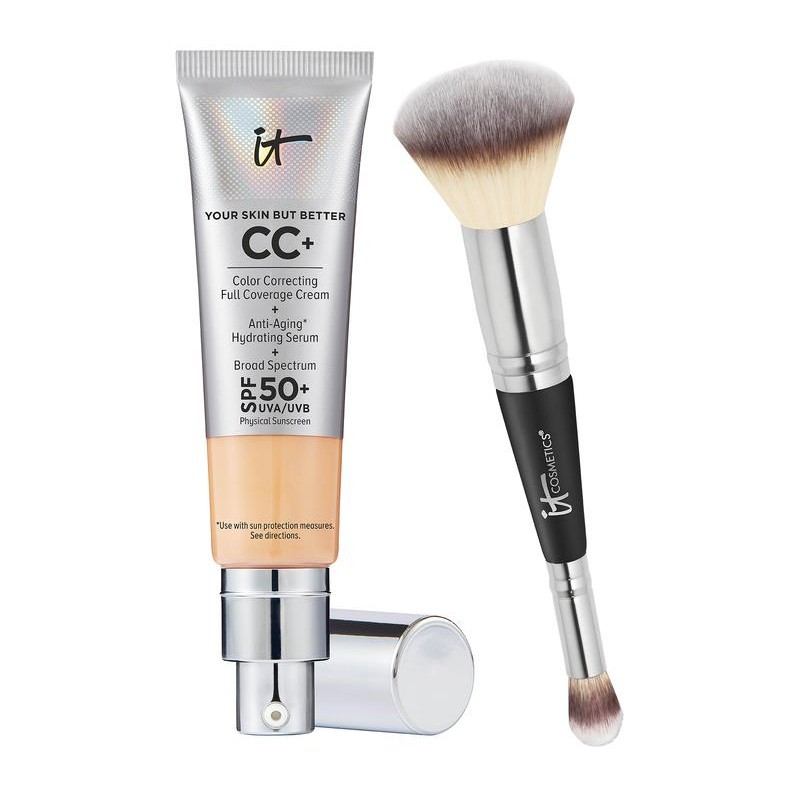 QVC IT Cosmetics CC+ Cream SPF50 Foundation with Brush -