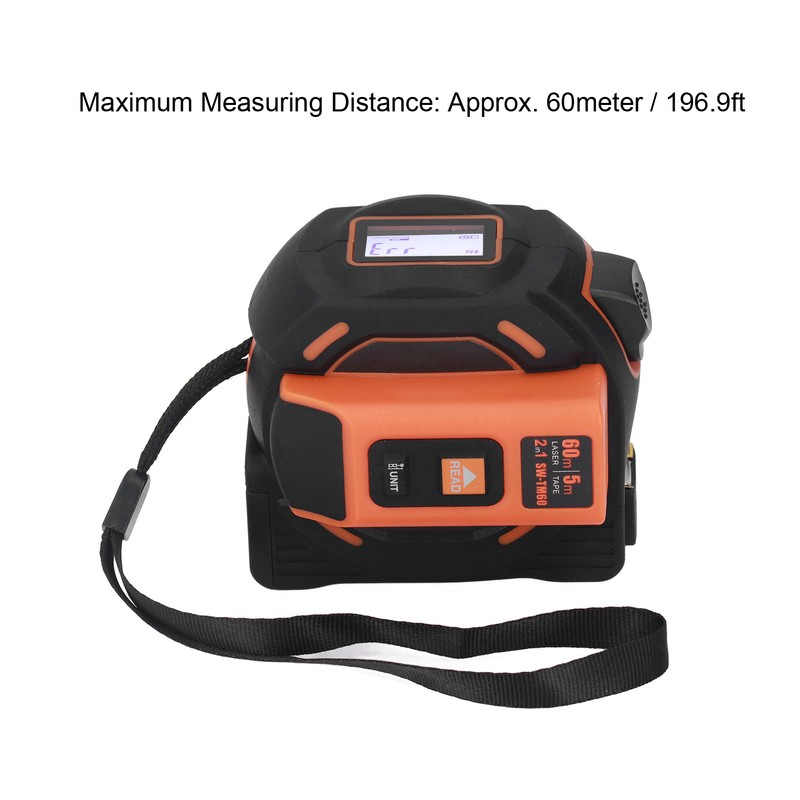 Laser Tape Measure 2 in 1 Digital Measurement Tool Distance