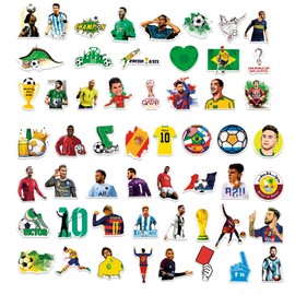 50 Stück Fußball-Sterne-Aufkleber, Fußballstar Stickers,Wasserfest Fussball Sticker, Aufkleber Fußballspieler Set, Vinyl Sticker für Laptop,Wasserflasche, Auto, für Kinder, Teenager, Erwachsene