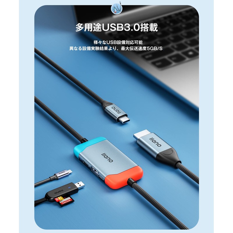 3-in-1 & HDMI-4K @ 60Hz PD100W Output, Llano Switch Dock,
