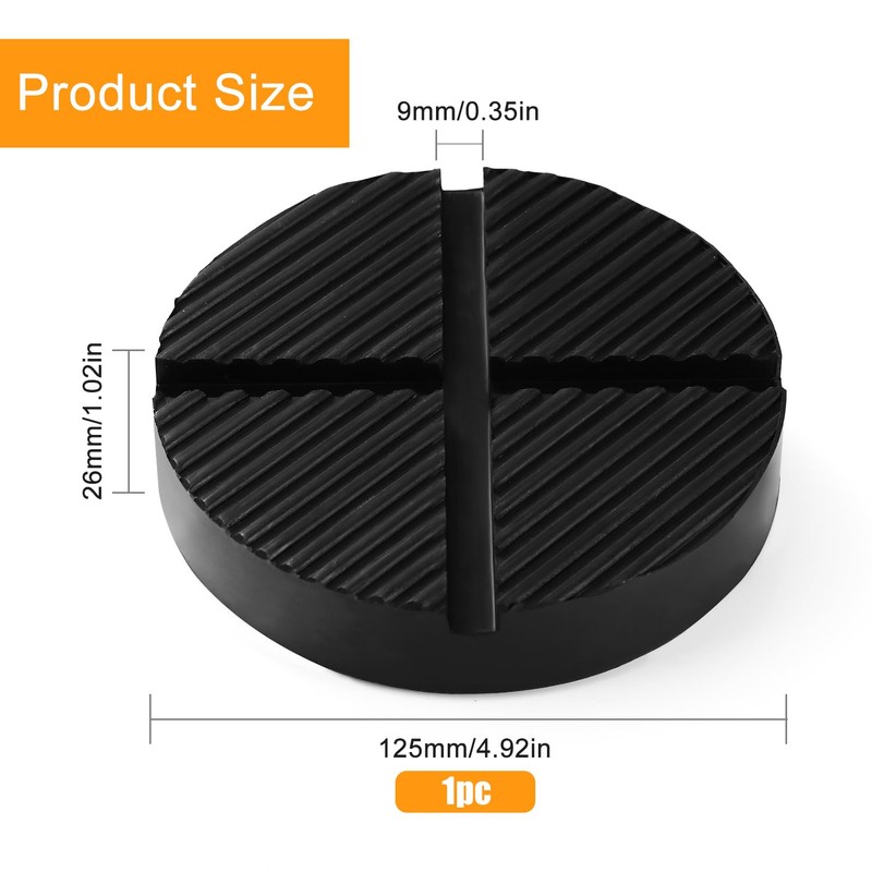 Lyeteung Universal Floor Jack Rubber Pad 125mm, Cross Groove Design