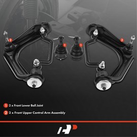 A-Premium Set of 4, Front Upper Control Arm, Lower Ball Joint, Compatible with Ford Explorer 2002-2005, Mercury Mountaineer 2002-2005