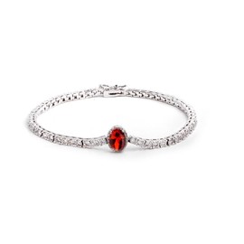 Treasure Bay Elegant CZ Crystal Bracelet White Gold Plated Tennis Bracelet for Women, Luxury Jewellery Gift