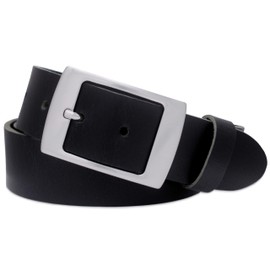 FRIEDRICH HOFFMANN Women's Black & Brown Leather Belt – Leather Belt for Jeans – Women's Belt 4 cm Wide – Made in Germany, black