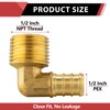 (Pack of 10) EFIELD Pex 1/2"x1/2" Male Threaded NPT Elbow