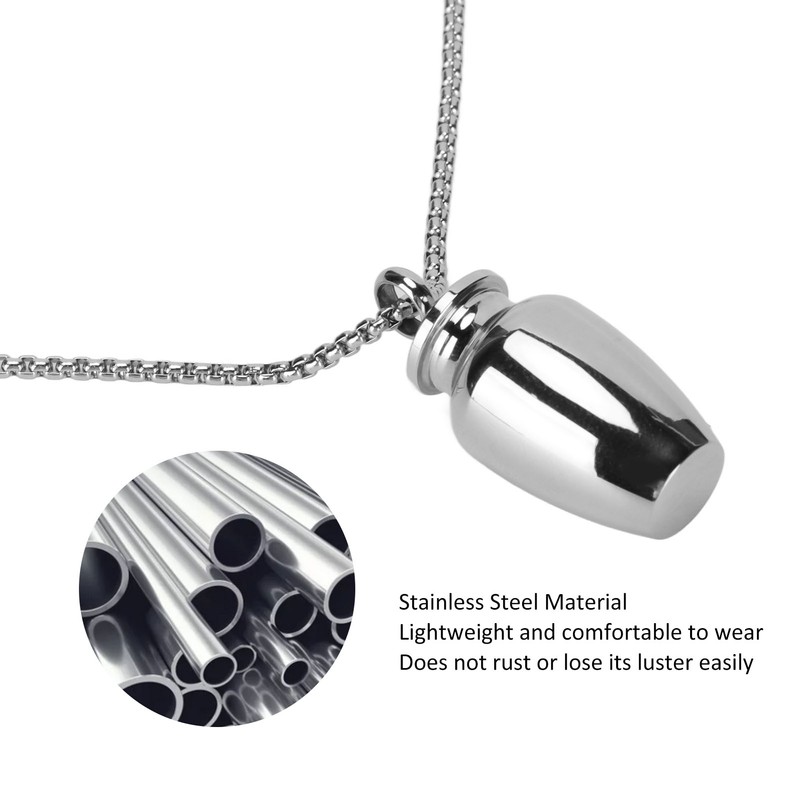 Pet Ashes Necklace Exquisite Memorial Stainless Steel Cremation Jewelry Urn