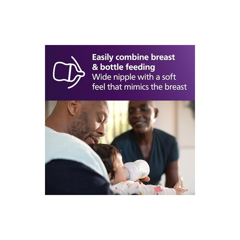 Philips Avent Biberón Natural Response con válvula anticólicos│9oz/260 ml│Flujo 3