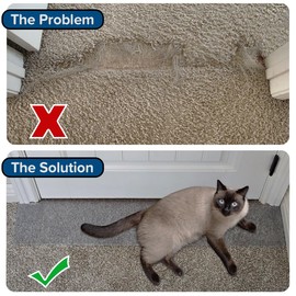 KittySmart DIY Economy Size Cat Carpet Protector for Doorways on 9.42 ft roll - Easy to Cut, Heavy Duty Plastic Mat – Protects up to 3 Doorways – Stop Pets from Scratching Carpets