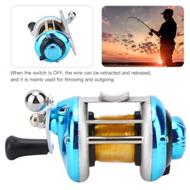 Fishing Reel, RoundBaitcasting Reel Conventional Fihsing Wheel with Line Lure Reel for Catfish, Salmon/Steelhead, Striper Bass and Inshore Saltwater Fishing(Blue)