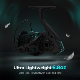 KastKing Verus Spinning Fishing Reel, Size 5000, Black, 6.2:1