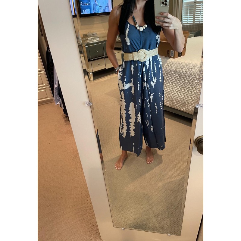 wexcen Jumpsuits for Women Floral Wide Leg Spaghetti Strap Sleeveless