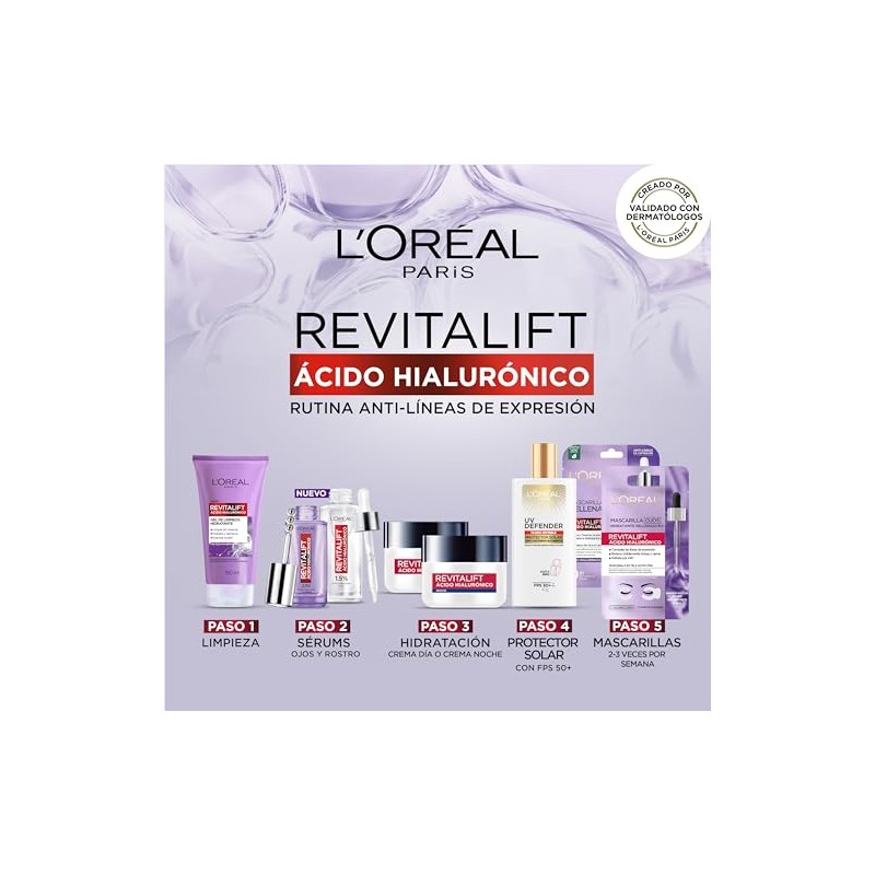 LOréal Paris Revitalift Ácido Hialurónico Mascarilla Ojos Hidratante