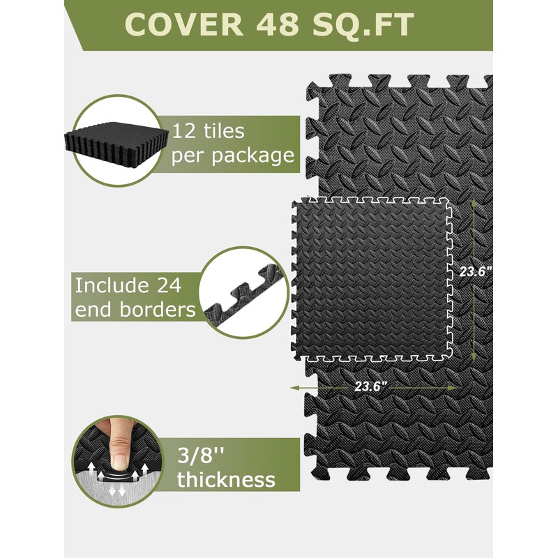 innhom Gym Flooring Gym Mats Exercise Mat for Floor Workout