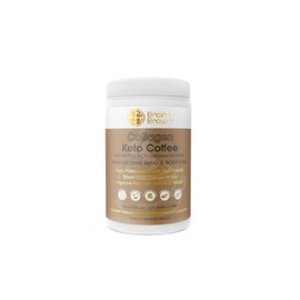 Brain and Brawn Collagen Coffee - Hydrolyzed Collagen Peptides for Skin, Hair and Nail Health, MCT Oil, Grass-Fed Butter and Acacia Fibre, 100% Arabica Coffee, Keto/ paleo / Low Carb Friendly, unsweetened, all-in-one Instant Coffee 300g (20 Serves)