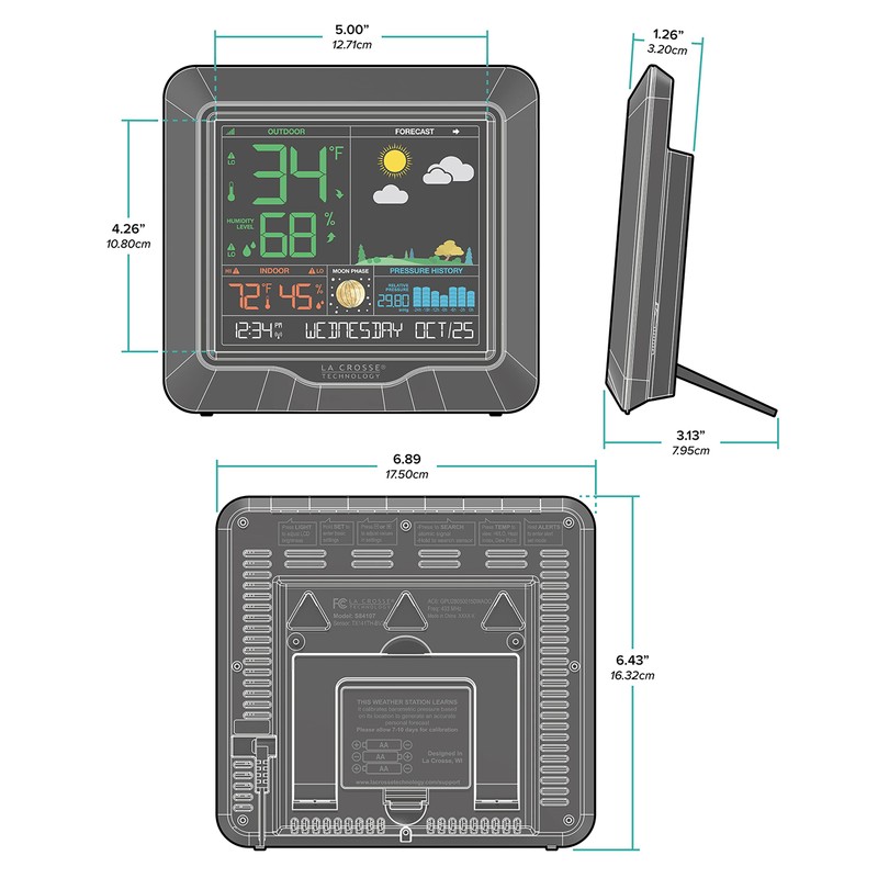 La Crosse Technology Color Forecast Station - Large Display, Temperature/Humidity