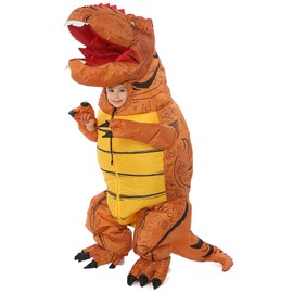 JYZCOS Inflatable Dinosaur Costume Kid Size (Brown, 5 to 7 Years)