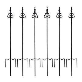 Erva Decorative Steel Chain Fence Poles, 42 Inch Height, 1/2 Inch Diameter, Set of 6, Black - Made in USA