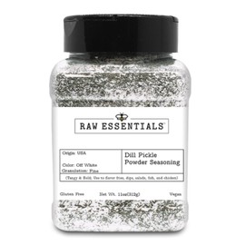 Raw Essentials Dill Pickle Powder – Tangy & Bold Seasoning for Fries, Dips, Popcorn, Salads, Fish & Chicken – Gluten-Free, Vegan – 11 oz Bottle