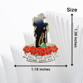 Red Poppy Lone Veteran Solider Brooch Remembrance Day Brooch Enamel Pin Badge Memorabilia
