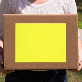 JAM PAPER Shipping Labels - Full Page - 215.9 x 279.4 mm (8 1/2" x 11") - Neon Yellow - 10 Full Sheets/Pack
