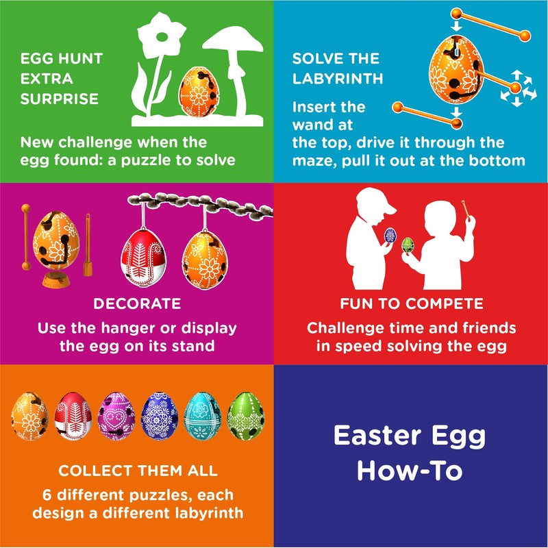 Easter Egg Orange 3D Maze Puzzle, Surprise Toy for Egg