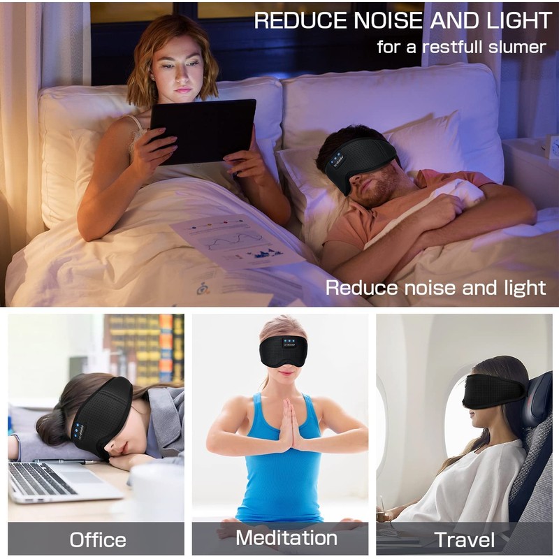 Bluetooth Sleep Mask, Sleep Mask, Headphones, LC-dolida Eye Mask, Eye