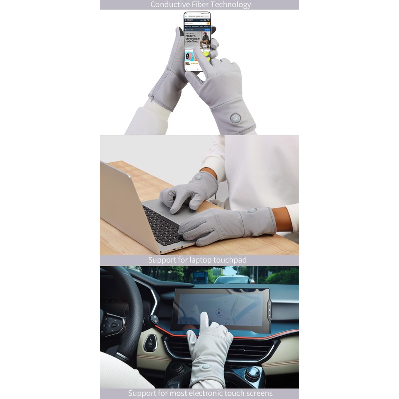 CUEHEAT Heated Glove Liners, Flexible Ultrathin, Touchscreen Compatible, 7.4V 3000mAh