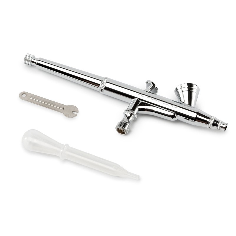 PointZero Dual-Action 2cc Gravity-Feed Airbrush Set - .2mm Nozzle