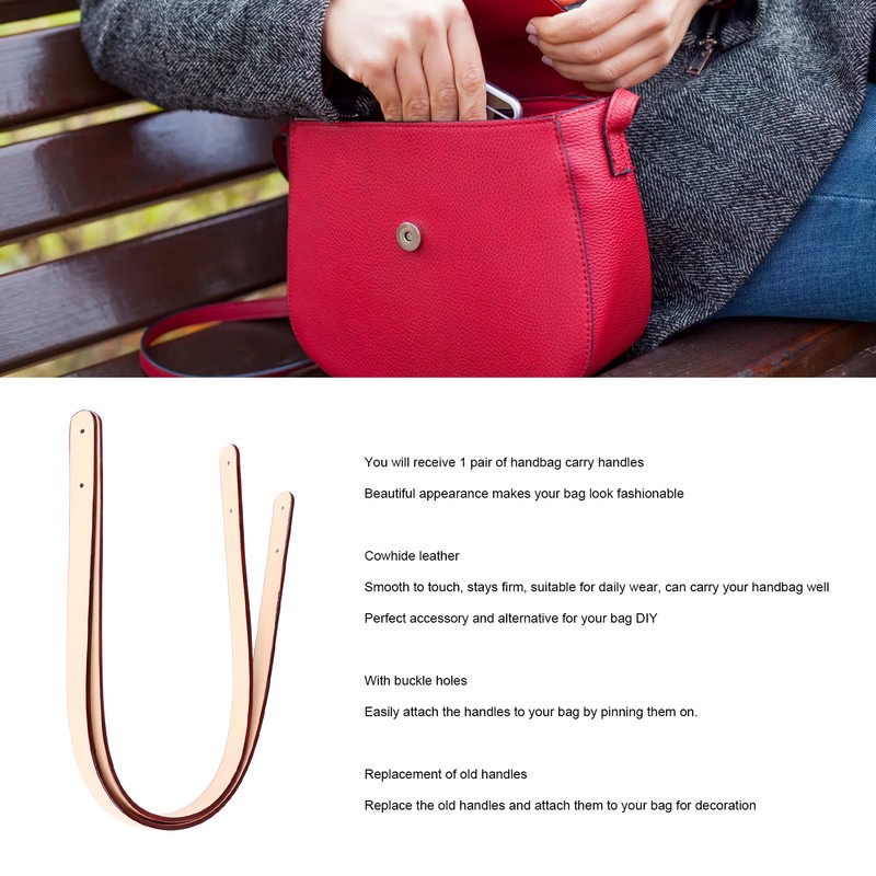 Leather Bag Handles Minimalist Durable Comfortable Replacement Leather Purse Bag