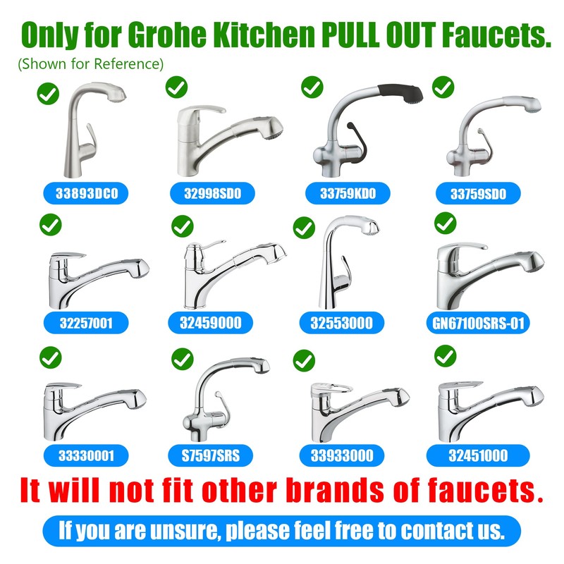 faucet hose replacement parts for Grohe 48293000 Flexible Kitchen Faucets