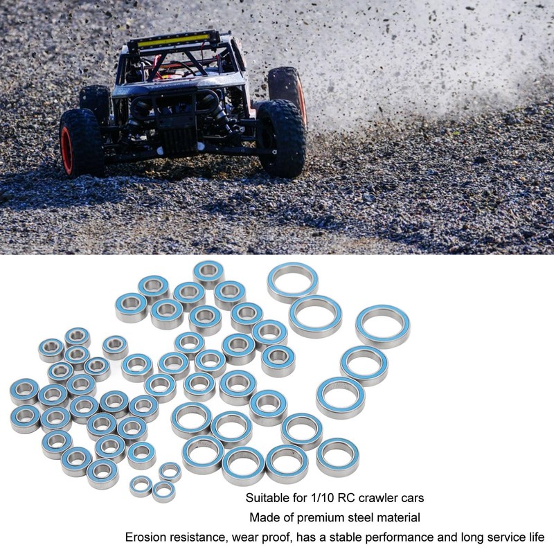 55PCS RC Car Bearing Kit,Steel Deep Groove Ball Bearings Parts